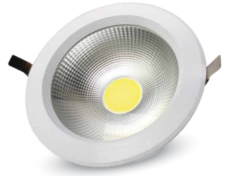 Cob Led süllyesztett lámpatest 20W, nagy fényerejű, A++ Meleg fehér