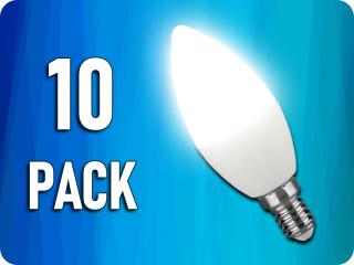 E14 led izzó 3,7W,  320lm, gyertya/10-PACK! Meleg fehér
