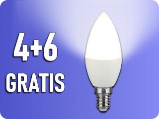 E14 LED izzó 7W, 600Lm, SAMSUNG chip, C37, 4+6 gratis! Meleg fehér