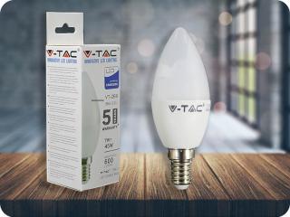 E14 LED izzó 7W, 600Lm, SAMSUNG chip, C37 Hideg fehér