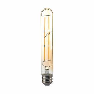 E27 T30 LED FILAMENT 6W, 600lm, 300°, borostyánsárga, üveg, 2200K