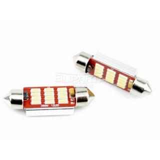 Einparts LED autó izzó C10W 39MM 12SMD 4014 CANBUS 12V WARM 3000K 2 db [EPL54]