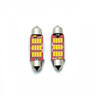 Einparts LED autó izzó C5W 39MM 12 SMD 4014 CANBUS 12-24V 5000K 2 db [EPL307]