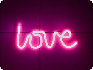 Forever Light Neon LED dekoráció - LOVE, rózsaszín, 3xAA/USB