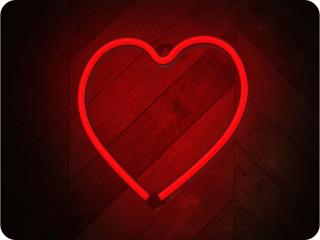 Forever Light Neon LED dekoráció - piros szív, 3xAA/USB