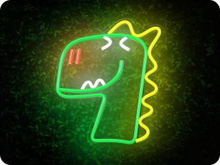 Forever Light Neon LED dekoráció szabályozható DINO zöld, USB [RTV100442]