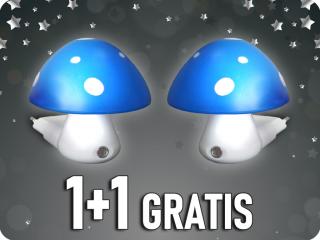 Gomba éjszakai lámpa érzékelővel 0,4W, 6400K, kék+fehér, 1+1 gratis! [846LED4SB]