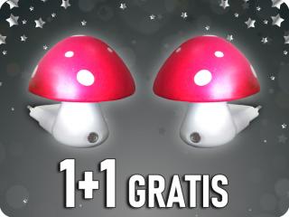 Gomba éjszakai lámpa érzékelővel 0,4W, 6400K rózsaszín+fehér, 1+1 gratis! [846LED4SP]