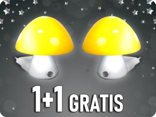 Gomba éjszakai lámpa érzékelővel 0,4W, 6400K, sárga+fehér, 1+1 gratis! [846LED4SY]