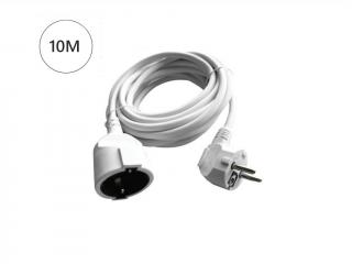 Hosszabbító kábel, 10m, 16A, 3G1.5mm2, fehér
