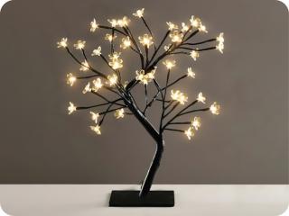 LED asztali fa, szilikon virágok 3.6W, 220V, 36LED, meleg fehér, IP44 [X1036141]