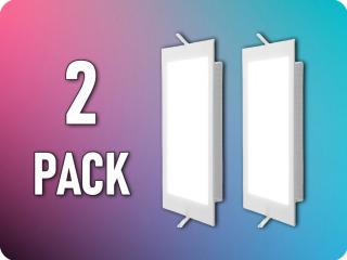LED beépített panel tápegységgel 24W, négyzet/2-PACK! Meleg fehér