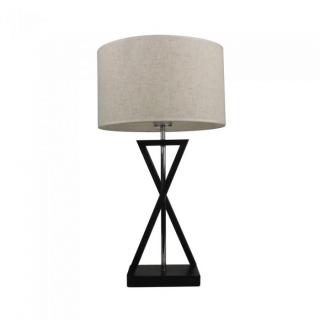 LED Designer asztali lámpa, fekete talp, kör alakú ernyővel