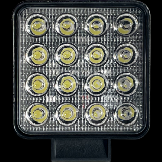 LED Epistar munkalámpa, négyzet alakú, 24W, 2000 Lm, 12/24V, IP67, 6500K [L0081-B]