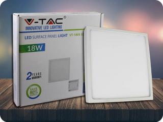 LED felszíni panel tápegységgel, 18W, 1440lm, négyzet alakú, PREMIUM Természetes fehér