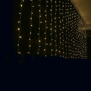 LED fényfüggöny 2m 360LED, 20 x ág, 2m ághossz, WW, adapterrel, villogó üzemmód, zöld kábel [X08360114]