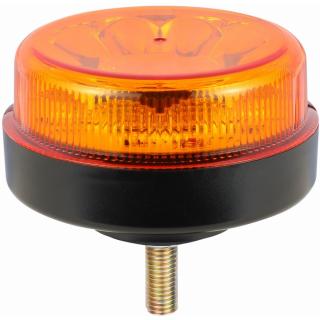 LED figyelmeztető lámpa 16W, 12xLED, R65, R10, csavaros rögzítés, 12/24V, 4 mód, narancs, IP67 [ALR0003-4]