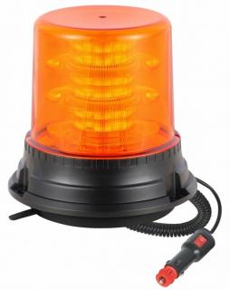 LED figyelmeztető lámpa 22W, 36xLED, R65, R10, mágnes, 12/24V, 4 mód narancs, IP67 [ALR0010-4]