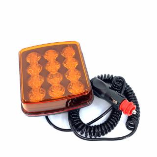 LED figyelmeztető lámpa 5W mágnessel, szivargyújtó csatlakozóval, 3,5m kábel, 12/24V [LW0044]