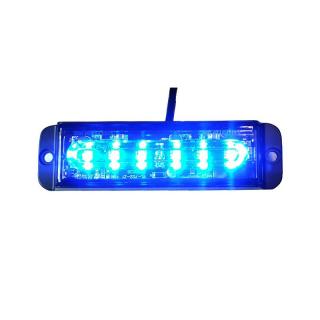 LED figyelmeztető lámpa 6-LED, kék, 12-24V [LW0035]