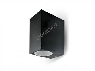 Led Gu10 fényes fali lámpa, négyzet alakú, fekete, kettős