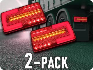 LED hátsó lámpa 12/24V, 4 funkció/2-pack! [L2301]