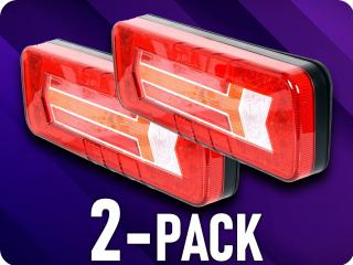 LED hátsó lámpa, dinamikus irányjelző, 12/24V, 6 funkció/2-PACK! [L1913]