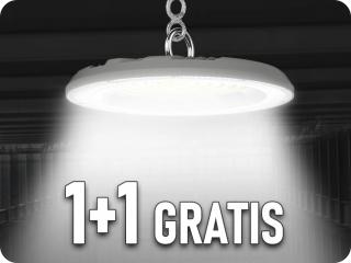 LED HIGHBAY 150W, 12300LM, 90°, IP65, CCT SZÍVVÁLTOZÁS 3000K/4000K/6500K, SZÜRKE, 1+1 gratis!