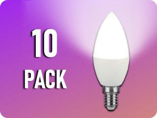 LED izzó E14, C37, 2,9W, 250lm, 180°/10-PACK! Hideg fehér