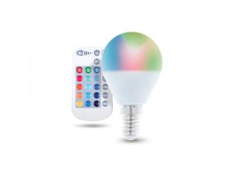 LED IZZÓ E14, RGB+W, 5W, 250LM, G45, TÁVIRÁNYÍTÓ [RTV003566]