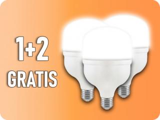 LED izzó E27, T80, 20W, 2060lm, 160°, IP20, 1+2 gratis! Hideg fehér