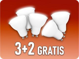 LED IZZÓ GU10, 7.5W, 610LM, 110°, 3+2 GRATIS! Természetes fehér