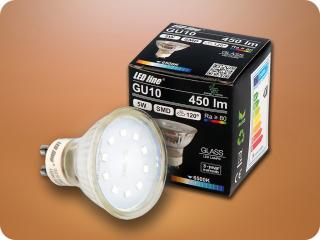 LED izzó GU10, ezüst szegéllyel, 5W, 120° [241987] Hideg fehér