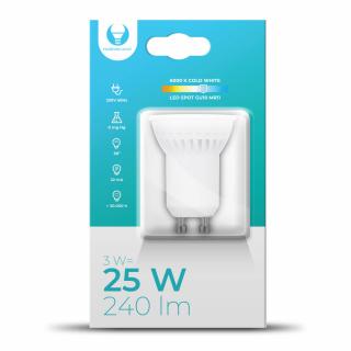 LED kerámia izzó GU10, MR11, 3W, 240LM, 230V, 38° Természetes fehér