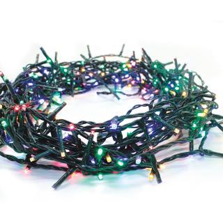 LED kültéri karácsonyi lánc, 180 LED, 8,95m, 3m vezeték, 8 funkció, IP44, RGBY [X08180312]