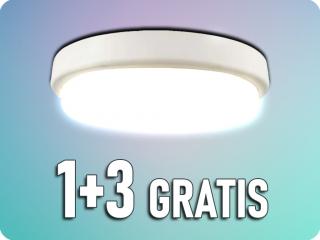 LED kültéri mennyezeti/fali lámpa 18W, 1820lm, IP54, 1+3 gratis! Hideg fehér