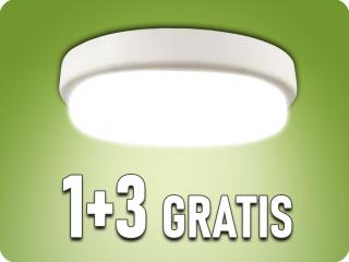 LED KÜLTÉRI MENNYEZETI/FALI LÁMPA 24W, 2500LM, IP54, 1+3 GRATIS! Hideg fehér