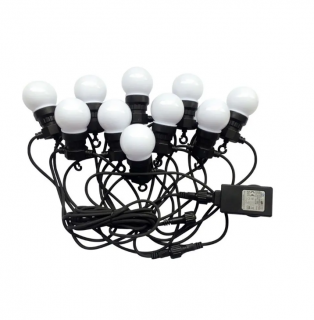 LED láncfény 10x0,5W LED izzók 480LM 5m 24V IP44 Meleg fehér