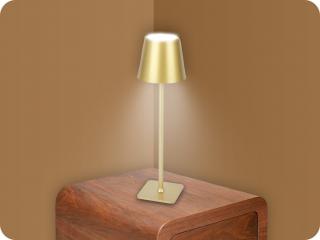 LED LINE® ASZTALI LÁMPA TAZA 3.5W, 400LM, CCT, IP54, ÚJRATÖLTHETŐ, 2X2000MAH, ARANY [208964]