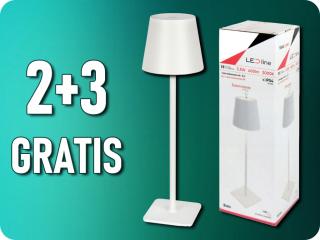 LED line® asztali lámpa TAZA 3.5W, 400lm, CCT, IP54, újratölthető, 2x2000mAh, fehér, 2+3 gratis! [203846]