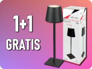 LED line® asztali lámpa TAZA 3.5W, 400lm, CCT, IP54, újratölthető, 2x2000mAh, fekete, 1+1 gratis! [203853]