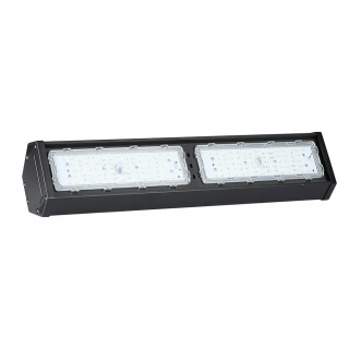 LED lineáris Highbay 100W, 9800lm, Samsung chip, 110°, IP54, fekete Természetes fehér