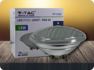 LED medence izzó, 12W (1200lm), PAR56, 12V, IP68 Meleg fehér