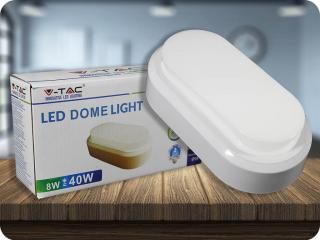 LED mennyezeti/fali lámpa 8W, 560Lm, IP54, fehér Természetes fehér