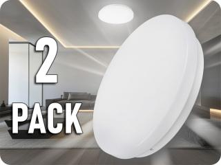 LED mennyezeti lámpa 24W, 2600lm, színváltás 3000K-6400K/2-PACK!