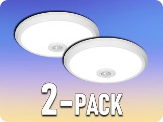 LED MENNYEZETI LÁMPA SZENZORRAL 12W, 900LM, FÉNYSZÍNVÁLTOZÁS 3000/4000/6000K, KEREK/2-PACK!