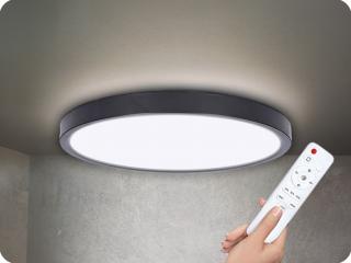 LED mennyezeti lámpa távirányítóval ESTELA 36W, 2700lm, 30cm, fekete [WO8018]