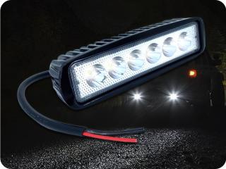 LED munkalámpa 18W, 1680lm, 6xLED, 12V/24V, IP67 [L0097S-B]