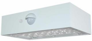 LED napelemes fali lámpa érzékelővel 3W, 350lm, 1200mAh, 4000K+3000K, fehér, IP65