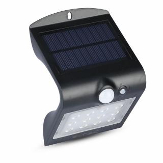 LED napelemes lámpa mozgás érzékelővel 1,5W, 220lm, IP65, fekete
